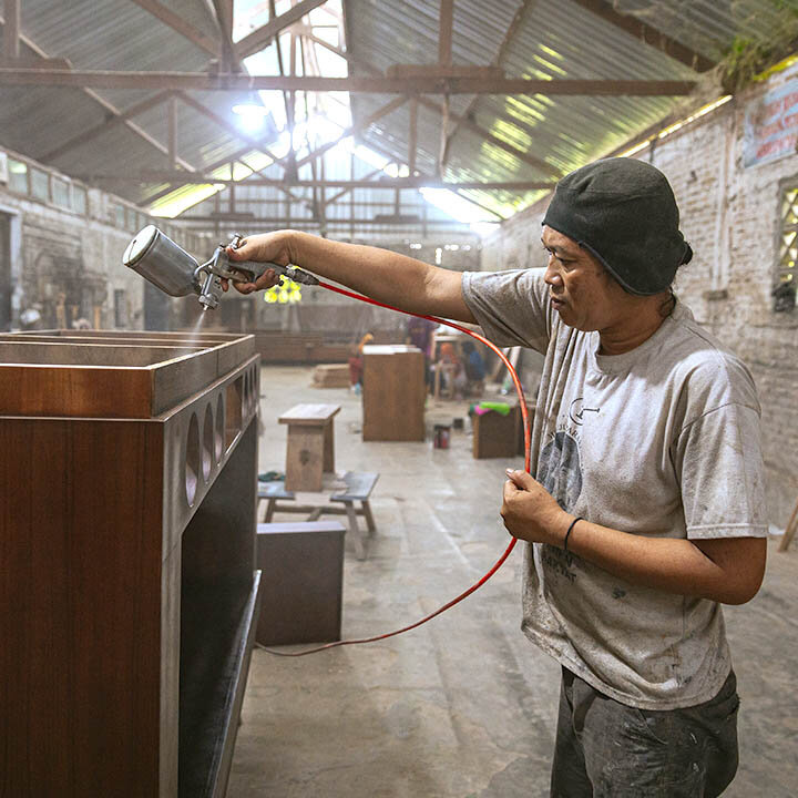 The Factory Indonesia Furniture and Home Furnishings Manufacturing in Jepara, Indonesia.